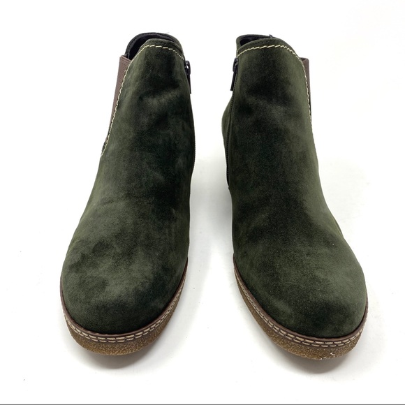 Gabor Lilia Heeled Chelsea Boots Bottle Green - Picture 3 of 9